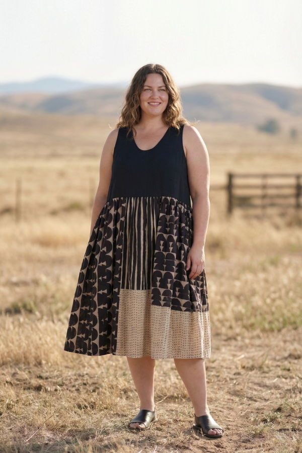 World of Crow The Erica Dress - Block Print