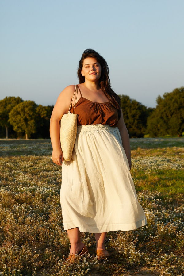 World of Crow Cotton Pleated Skirt - Off White