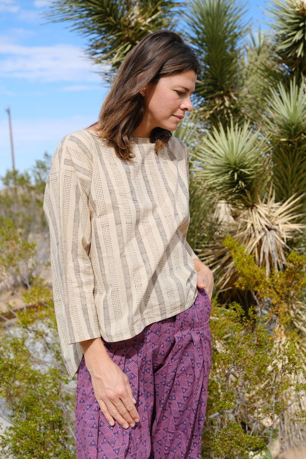 World of Crow Sandstone Stripes Top