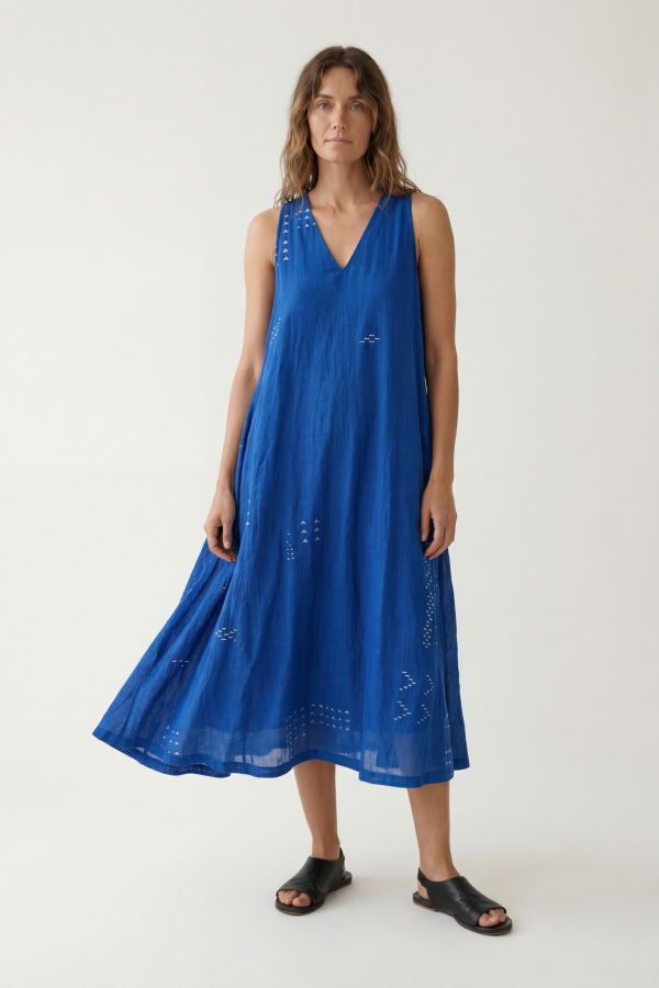 World of Crow Holiday Dress - Cobalt