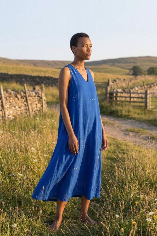 World of Crow Holiday Dress - Cobalt