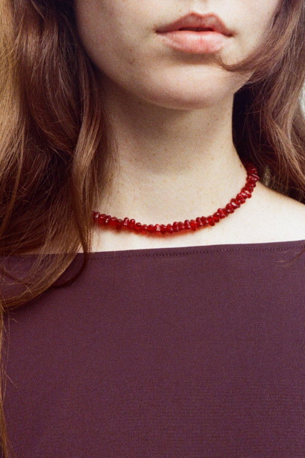 SISI JOIA Caillou Necklace, Grenat