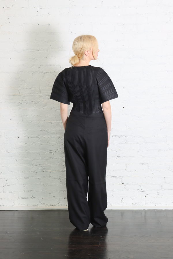 Issey Miyake Linen Like Rib Pleats Top