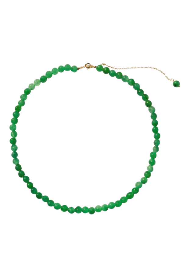 seree Jade Beaded Necklace - Lime Green