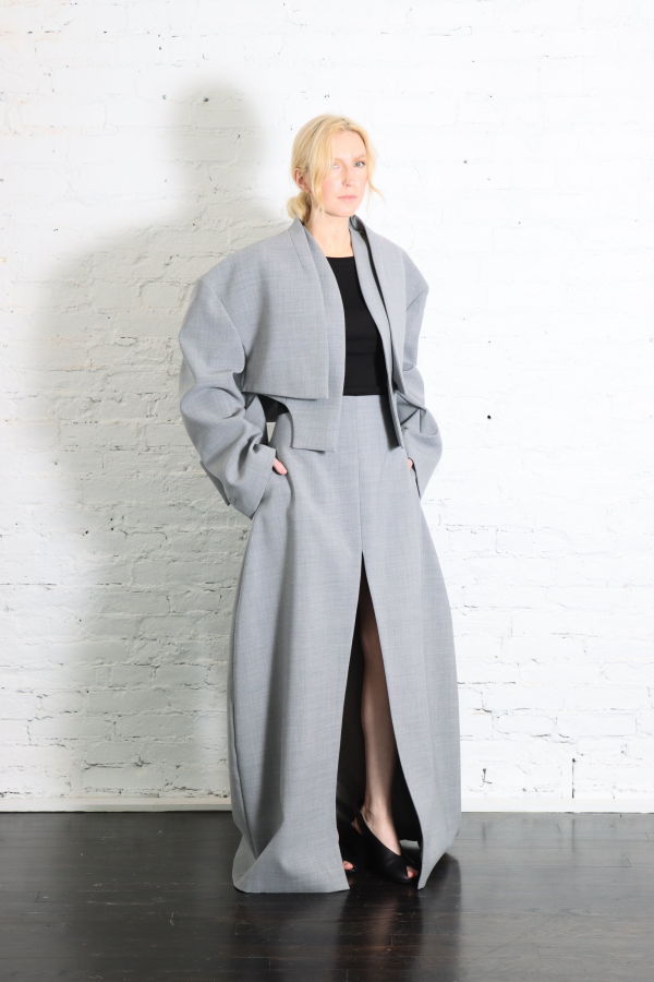 A.W.A.K.E. MODE Cropped Jacket with Insert - Grey