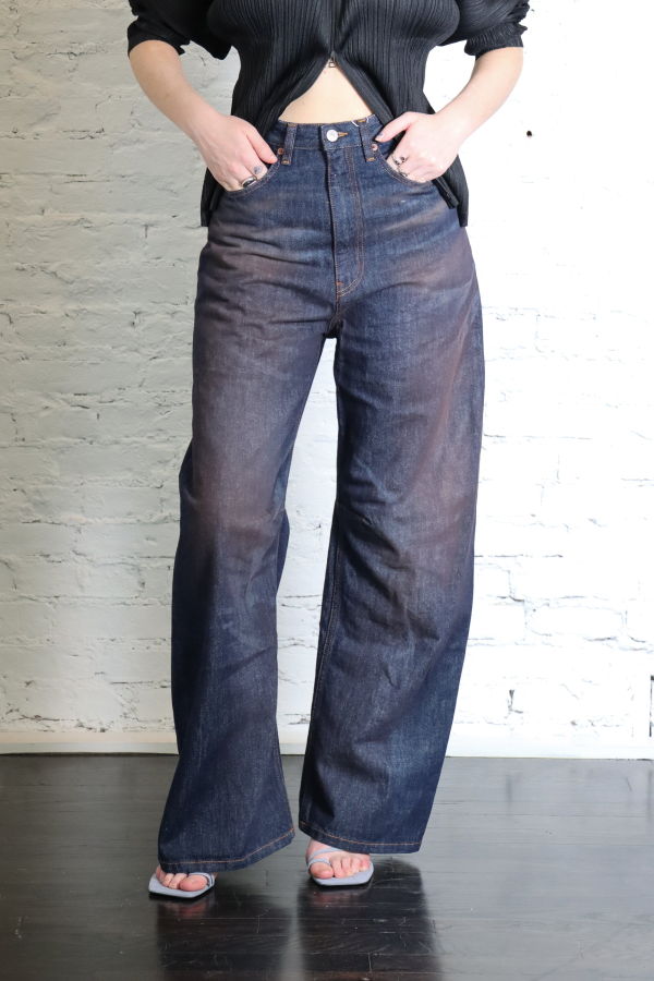 Maison Margiela Wide Leg Distressed Jeans