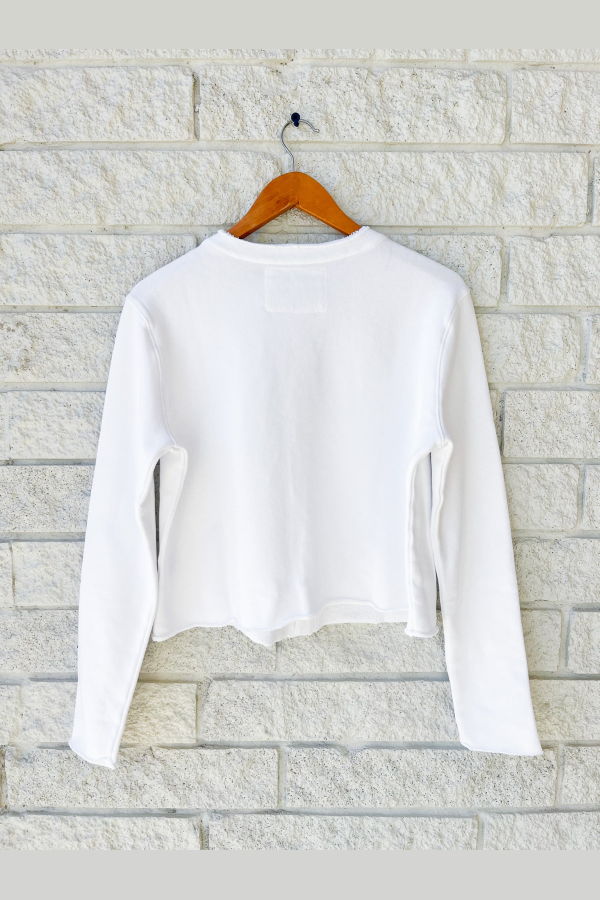 Frank & Eileen Jackie Sweatshirt Cardigan - White