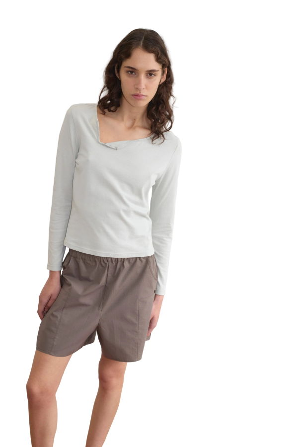 Deiji Studios Clasp Longsleeve Top - Grey Blue