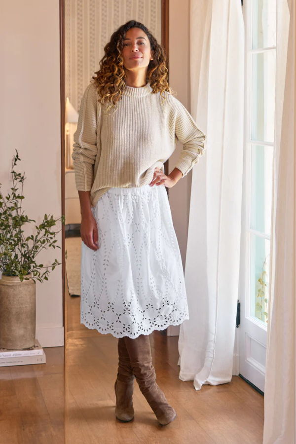 Frank & Eileen Grace Eyelet Midi Skirt