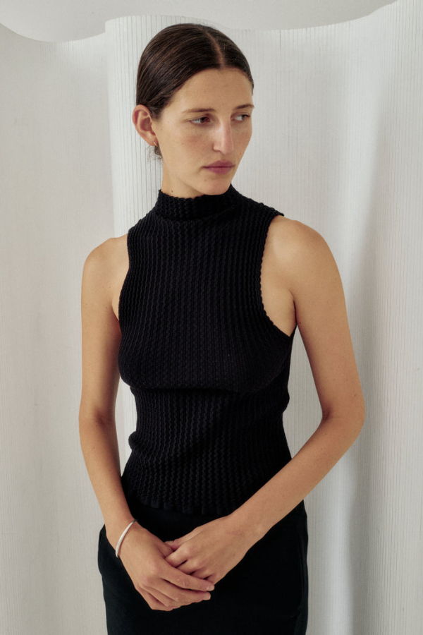 Sayaka Davis Wavy Rib Mockneck Tank