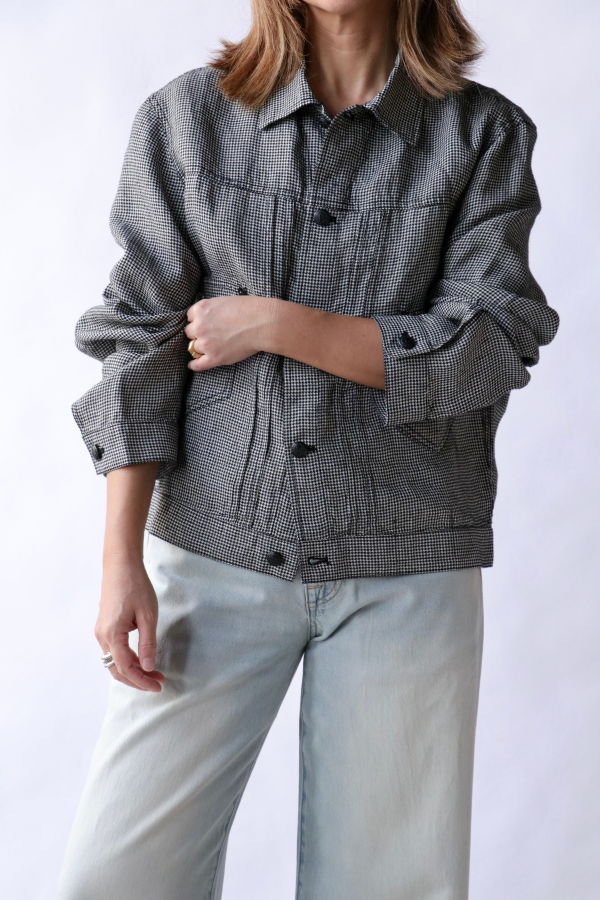 R13 Relaxed Pleated Trucker Jacket