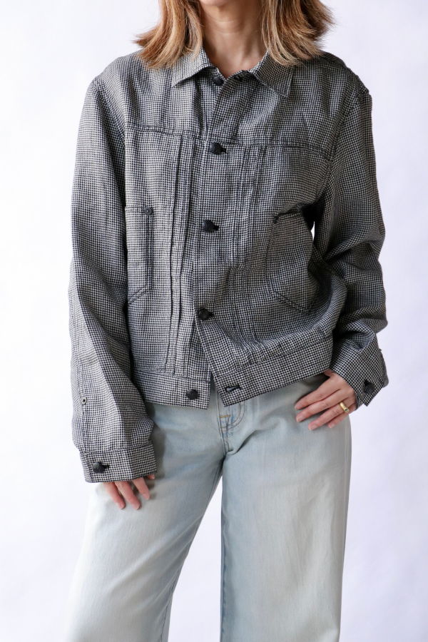 R13 Relaxed Pleated Trucker Jacket