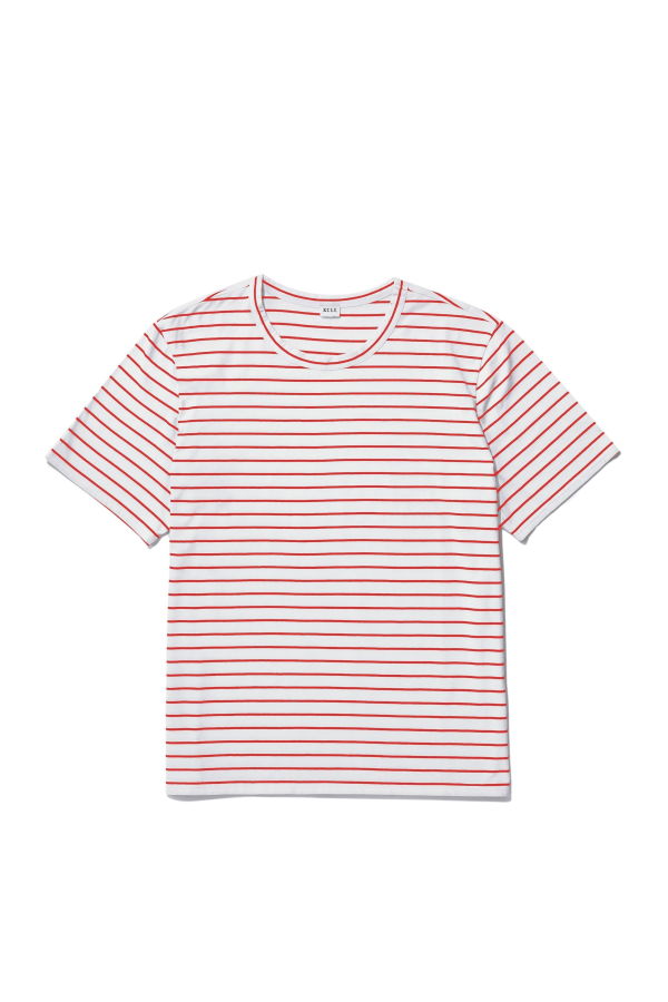 Kule The Modern Tee - White/Poppy Pinstripe