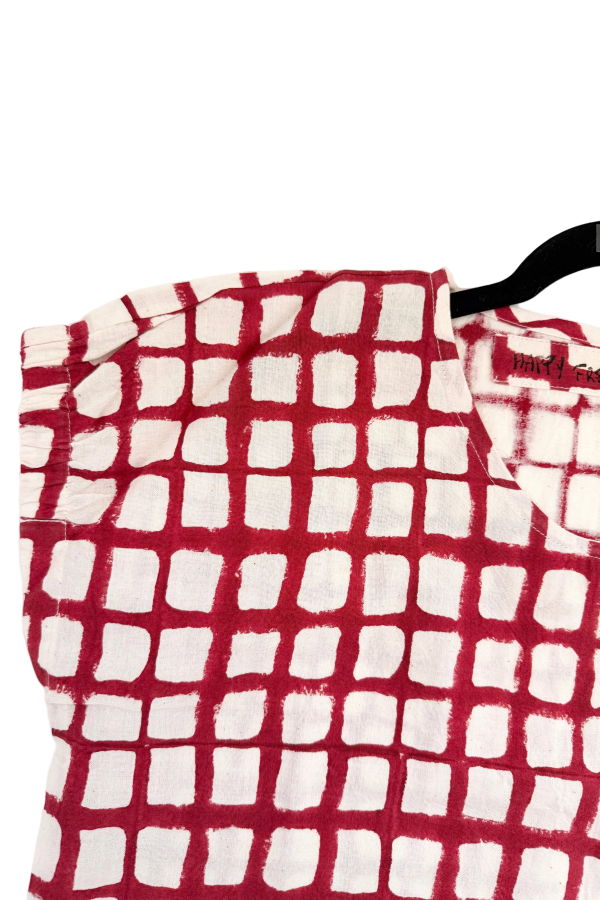 Happy French Gang Zélia Top Madder Grid