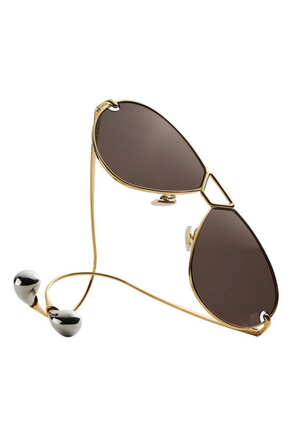 BOTTEGA VENETA Drop Aviator Sunglasses - Gold/Grey