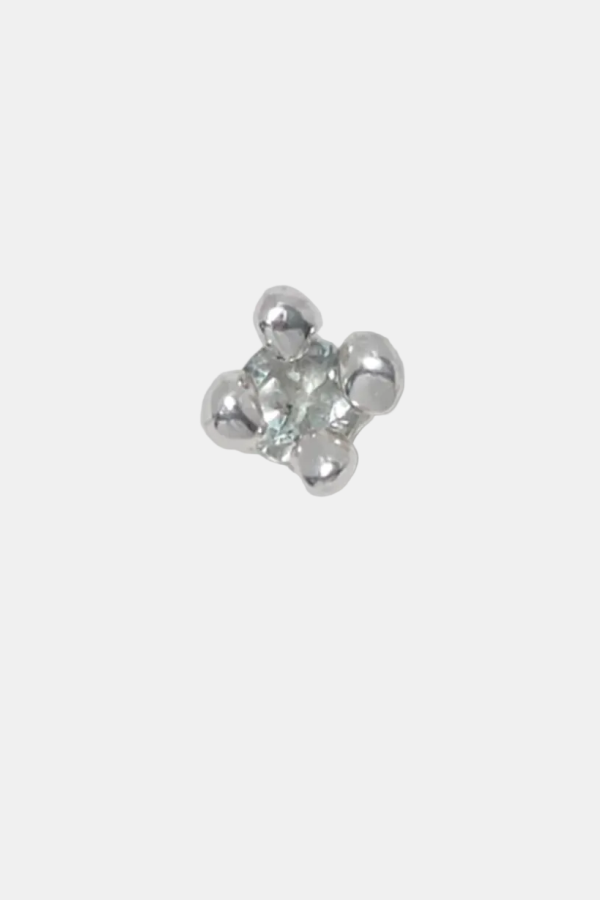 FARIS Dotto Stud - Sterling Silver/Green Amethyst