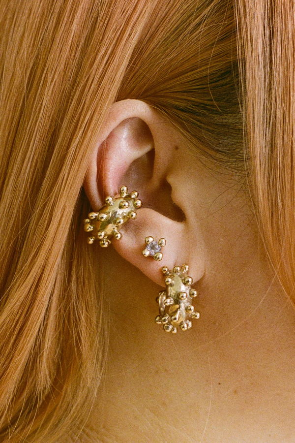 FARIS Dotto Stud - Sterling Silver/Green Amethyst