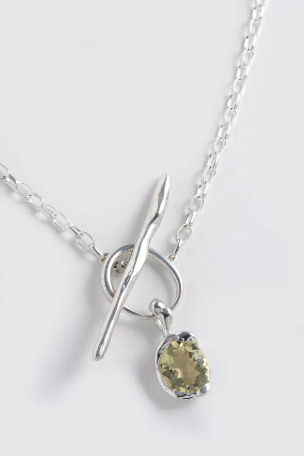 FARIS Grand Necklace in Sterling Silver & Lemon Topaz