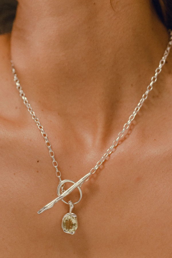 FARIS Grand Necklace in Sterling Silver & Lemon Topaz