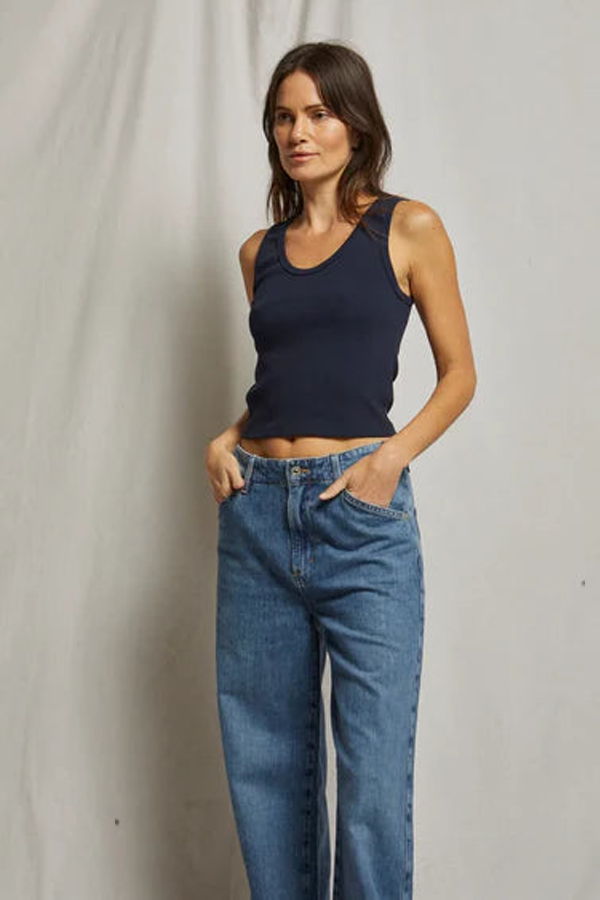 Perfect White Tee Blondie Rib Bra-Friendly Tank