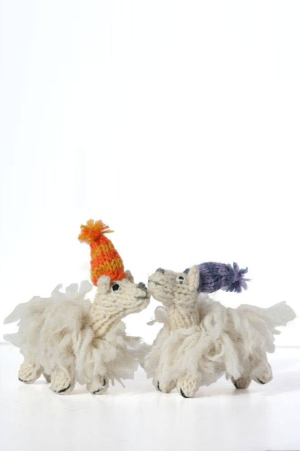 Melange Collection Long-Haired Llama Ornaments (Case Pack of 6)