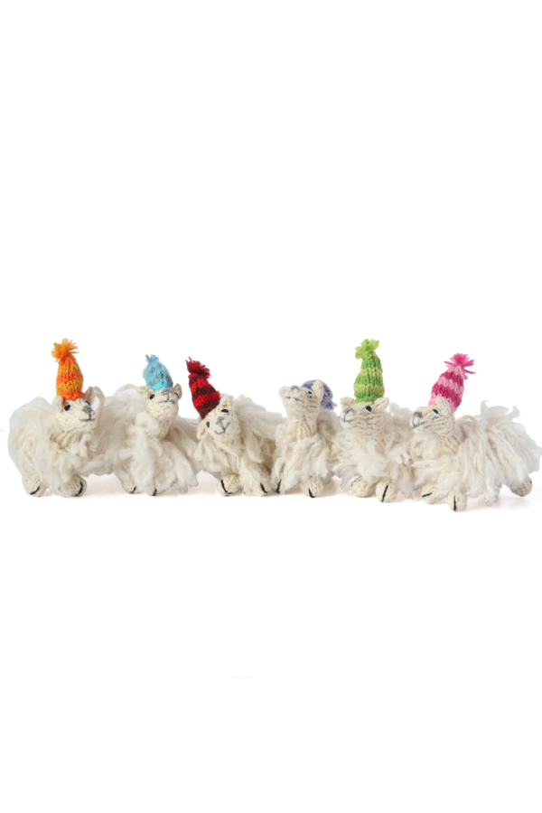 Melange Collection Long-Haired Llama Ornaments (Case Pack of 6)