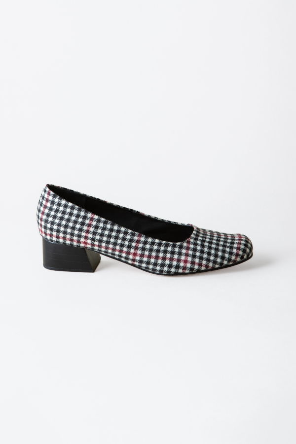 Huma Blanco Luisa Low Heel Black + White Tweed Heels