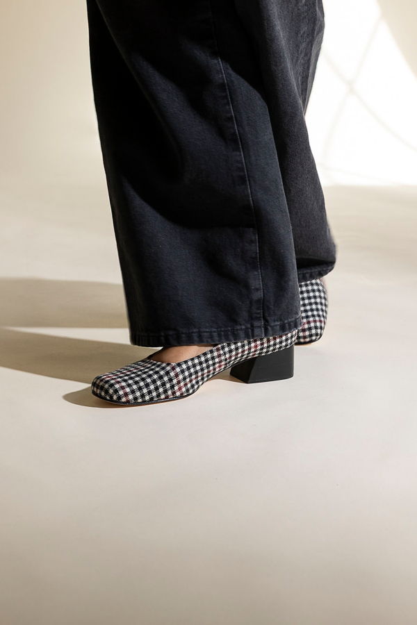 Huma Blanco Luisa Low Heel Black + White Tweed Heels