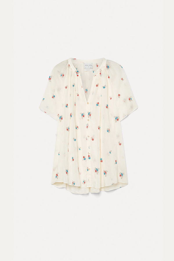 Forte Forte 14876 My Shirt Bohemian Shirt With Petites Fleurs Embroidery