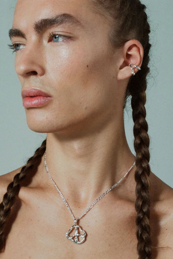 FARIS Peace Pendant In Sterling Silver