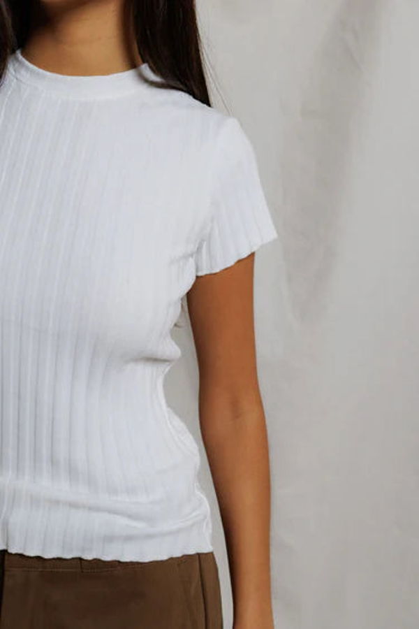 Perfect White Tee Suri Poorboy Cap Sleeve Tee