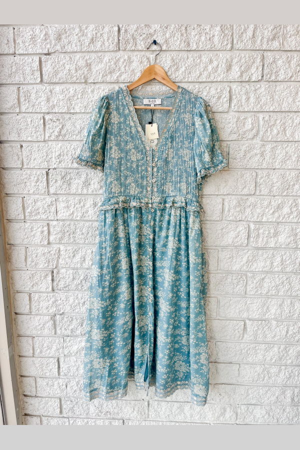 Sea NY Kirsten Print Long Dress - Sky