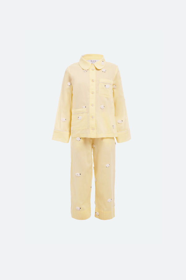 KIDS Sea NY Sheep Pajama Set - Yellow