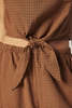 amente Plaid Front Tie Top - Brown/Orange - Thumbnail 2
