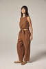 amente Plaid Front Tie Top - Brown/Orange - Thumbnail 6