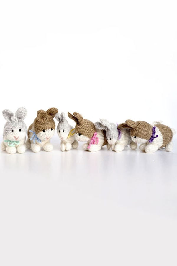Melange Collection Bunnies With Bows Ornaments (Case Pack of 6)