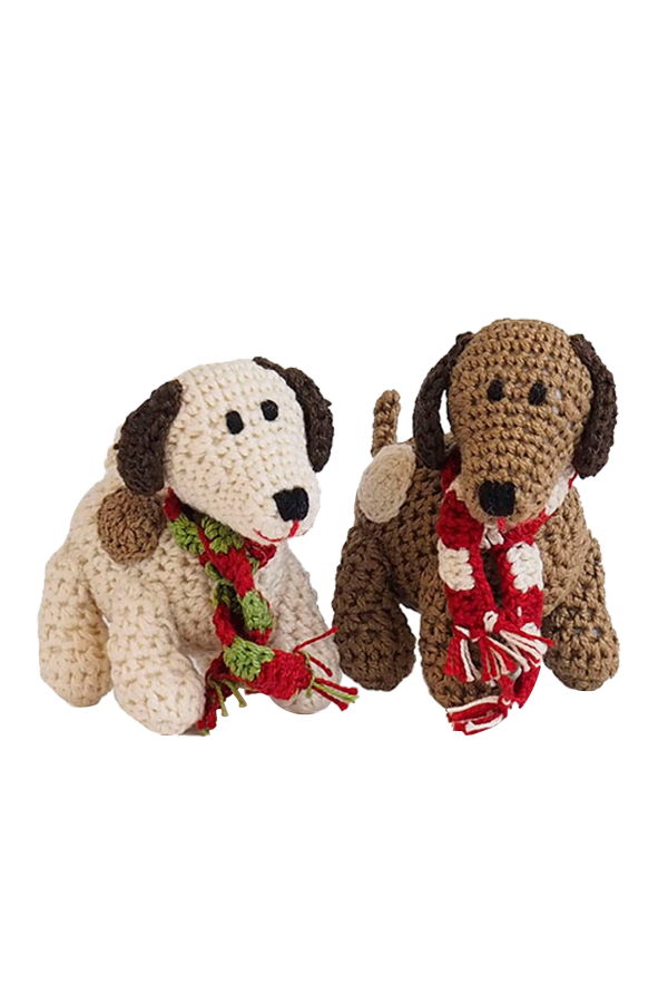 Melange Collection Crochet Spotted Dog Ornaments Case Pack Of 6