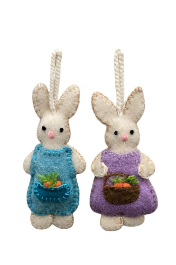 Melange Collection Felt Easter Bunny Ornaments (Case Pack of 6)