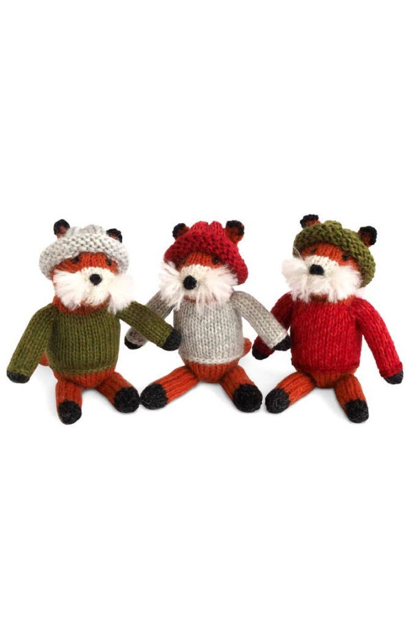 Melange Collection Handmade Fox in Sweater Holiday Ornaments (Case Pack of 6)