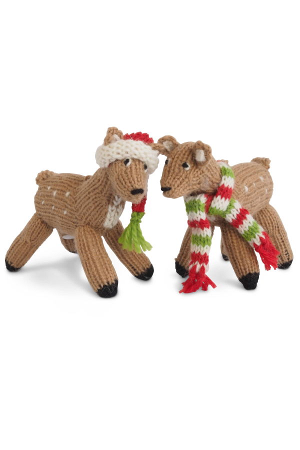 Melange Collection Handmade Fawn Holiday Ornaments (Case Pack of 6)