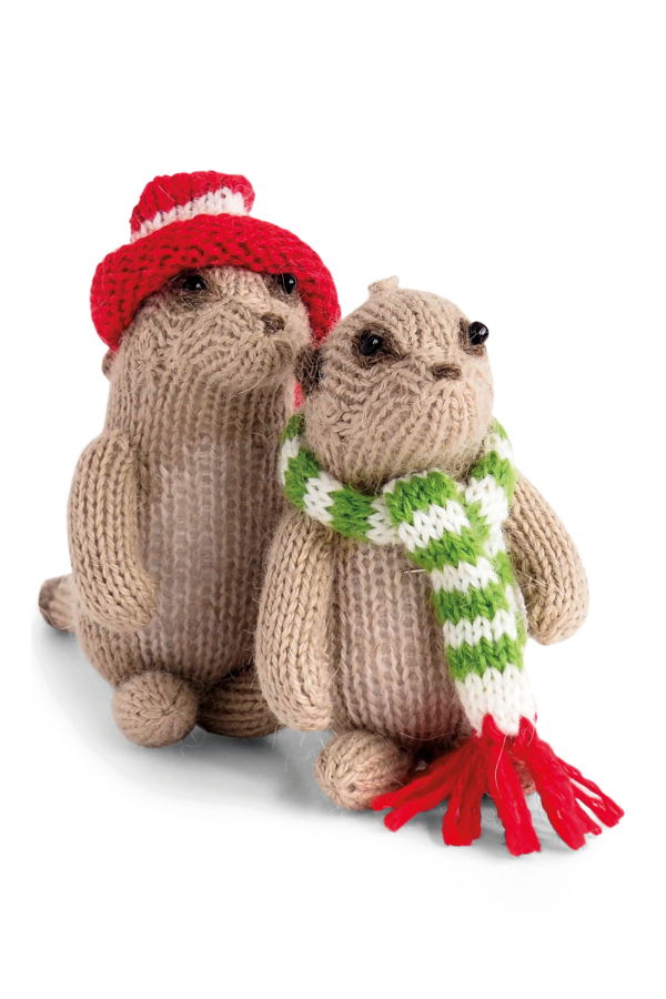 Melange Collection Handmade Knit Meerkat Holiday Ornaments (Case Pack of 6)