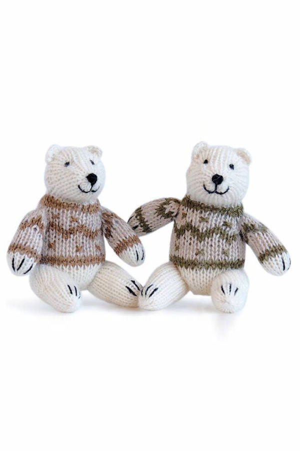Melange Collection Handmade Knit Polar Bear In Sweater Holiday Ornaments (Case Pack of 6)