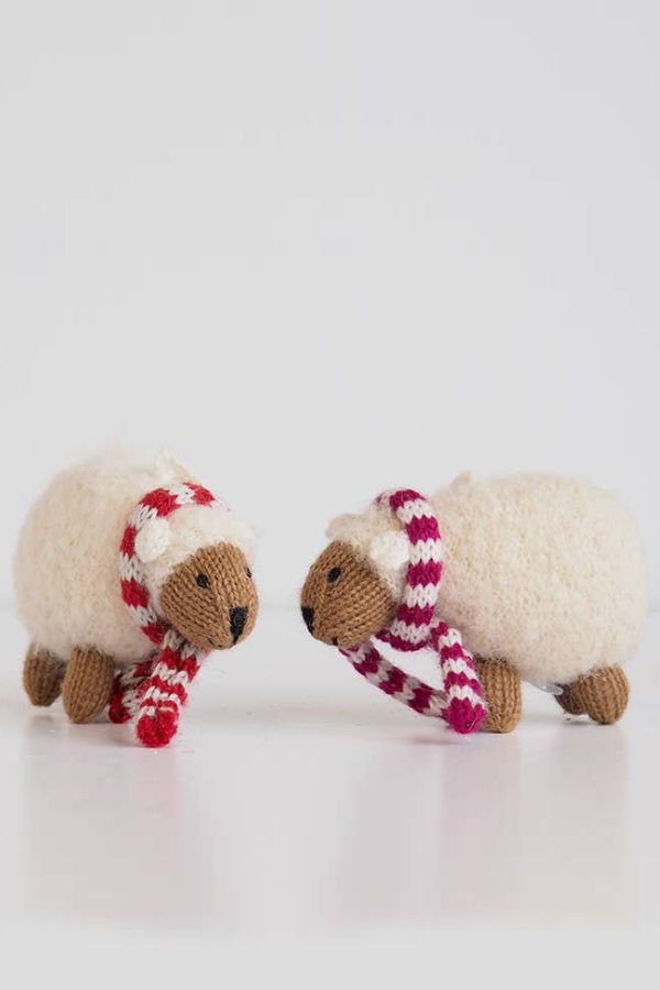Melange Collection Handmade Knit Sheep Holiday Ornaments (Case Pack of 6)