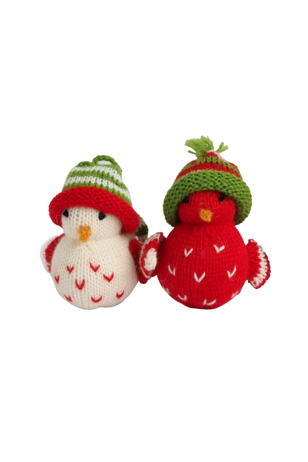 Melange Collection Handmade Knit Winter Bird Holiday Ornaments (Case Pack of 6)