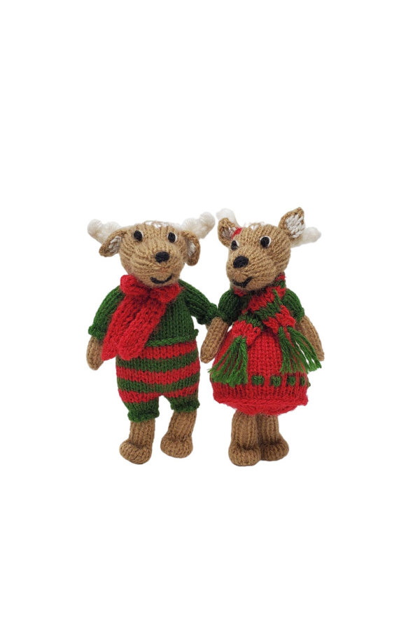 Melange Collection Holiday Deer Ornaments (Case Pack of 6)