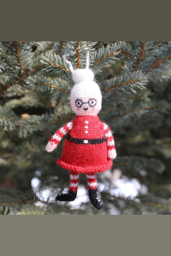Melange Collection Knit Mrs. Claus Holiday Ornaments (Case Pack of 6)