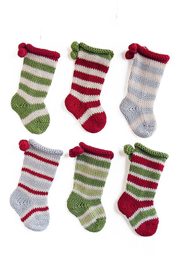 Melange Collection Tiny Stocking Ornaments (Case Pack of 6)