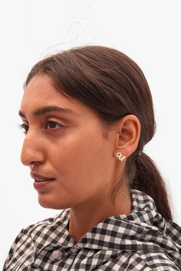 Clare V. Oui Non Stud Earrings - Gold