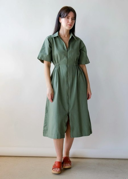 green emerald velvet dress The Long-Sleeve Utility Mini Dress main image 1