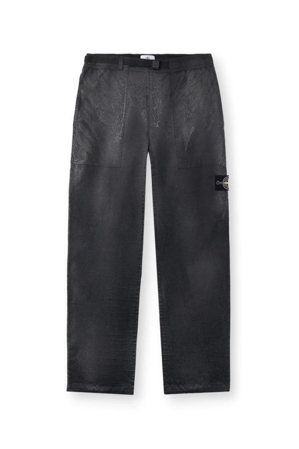 Stone Island Black Dense Nylon-TC Hand Sprayed Reflective Fatigue Trousers